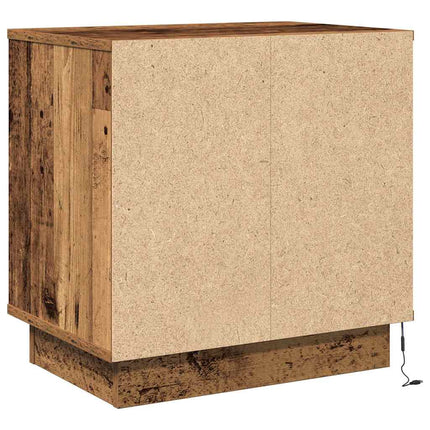 Nattduksbord med låda 2 pcs Gammalt trä 50 x 34,5 x 50 cm