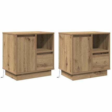 Nattduksbord 2 pcs Artisan Ek 50 x 34,5 x 50 cm Konstruerat trä