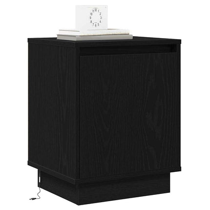 Nattduksbord 2 pcs Svart Ek 39 x 34,5 x 50 cm Konstruerat trä