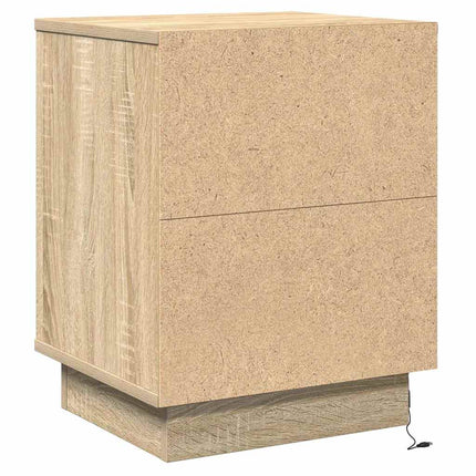 Nattduksbord 2 pcs Sonoma-ek 39 x 34,5 x 50 cm Konstruerat trä