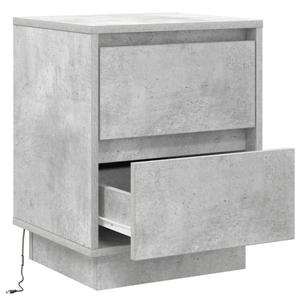 Nattduksbord 2 pcs Betonggrå 39 x 34,5 x 50 cm Konstruerat trä