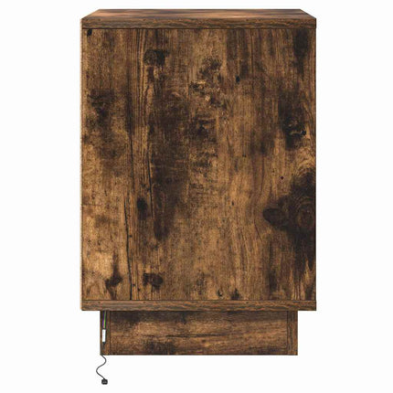Nattduksbord med låda Rökt ek 39 x 34,5 x 50 cm Konstruerat trä
