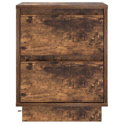 Nattduksbord 2 pcs Rökt ek 39 x 34,5 x 50 cm Konstruerat trä