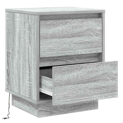 Nattduksbord 2 pcs Grå 39 x 34,5 x 50 cm Konstruerat trä