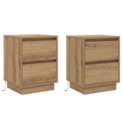 Nattduksbord 2 pcs Artisan Ek 39 x 34,5 x 50 cm Konstruerat trä