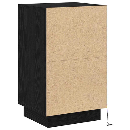 Nattduksbord Svart Ek 39 x 34,5 x 65 cm Konstruerat trä