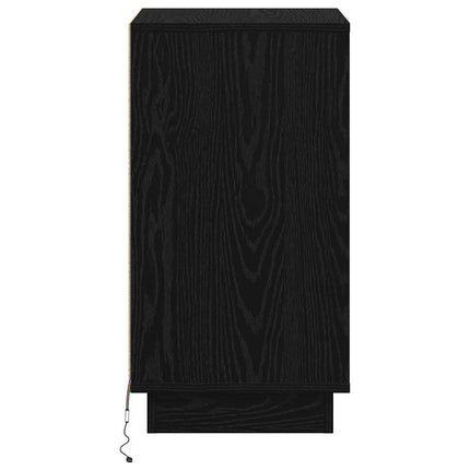 Nattduksbord Svart Ek 39 x 34,5 x 65 cm Konstruerat trä