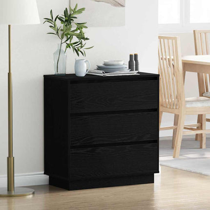 Nattduksbord Svart Ek 71 x 34,5 x 75 cm Konstruerat trä