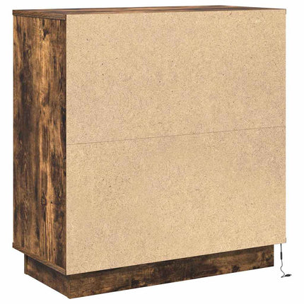 Nattduksbord med låda Rökt ek 71 x 34,5 x 75 cm Konstruerat trä
