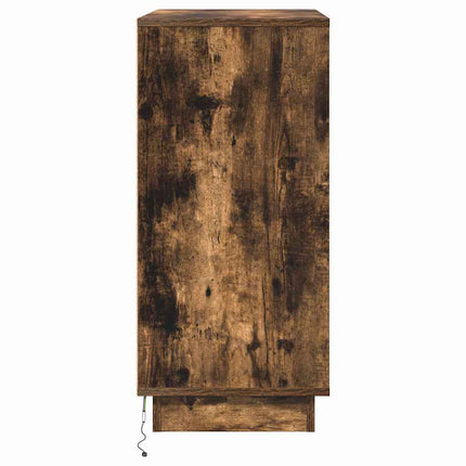 Nattduksbord med låda Rökt ek 71 x 34,5 x 75 cm Konstruerat trä
