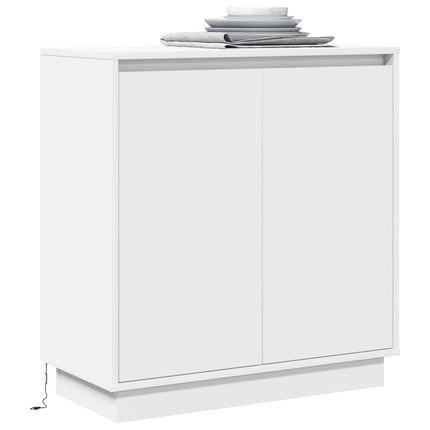 LED-sido bord för Vit 71 x 34,5 x 75 cm Konstruerat trä