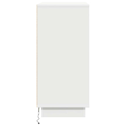 LED-sido bord för Vit 71 x 34,5 x 75 cm Konstruerat trä
