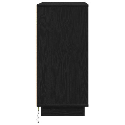 Skänk med hylla Svart Ek 71 x 34.5 x 75 cm Konstruerat trä