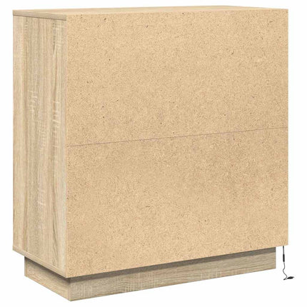 LED-sido bord för Sonoma-ek 71 x 34,5 x 75 cm Konstruerat trä