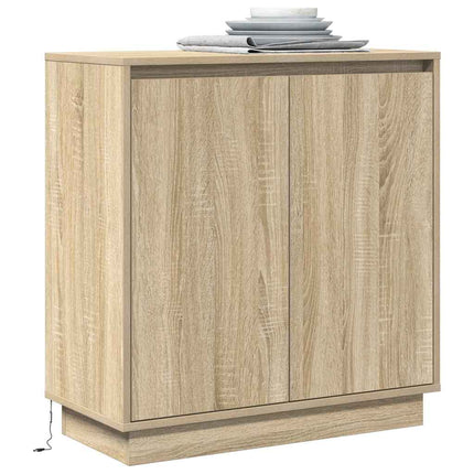 LED-sido bord för Sonoma-ek 71 x 34,5 x 75 cm Konstruerat trä