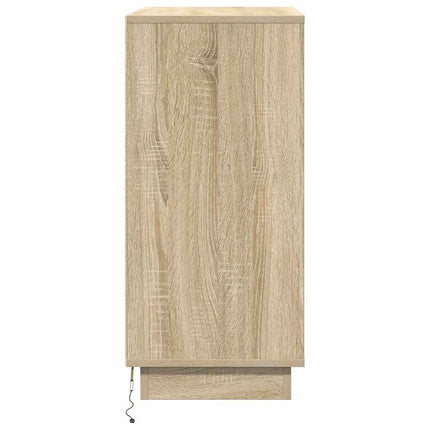 LED-sido bord Sonoma-ek 71 x 34,5 x 75 cm Konstruerat trä