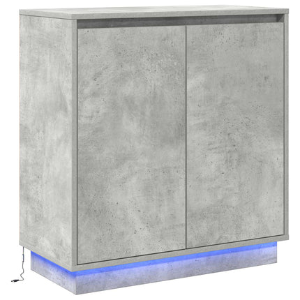 LED-sido bord för Betonggrå 71 x 34,5 x 75 cm Konstruerat trä