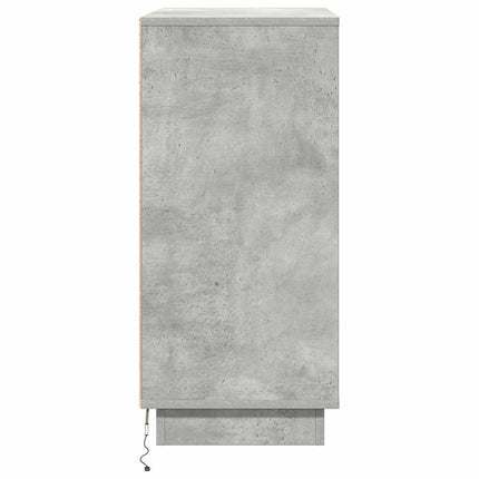 LED-sido bord Betonggrå 71 x 34,5 x 75 cm Konstruerat trä