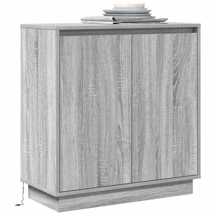 LED-sido bord Grå sonoma-ek 71 x 34,5 x 75 cm Konstruerat trä