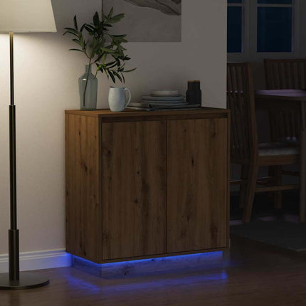 LED-sido bord för Artisan-ek 71 x 34,5 x 75 cm Konstruerat trä