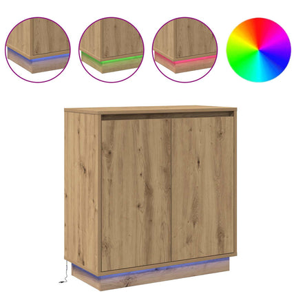 LED-sido bord Artisan-ek 71 x 34,5 x 75 cm Konstruerat trä