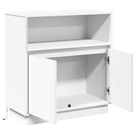LED-sido bord Vit 71 x 34,5 x 75 cm Konstruerat trä