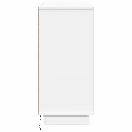 LED-sido bord Vit 71 x 34,5 x 75 cm Konstruerat trä