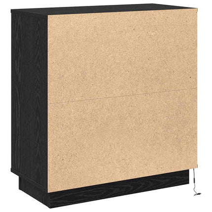 LED-sido bord Svart Ek 71 x 34,5 x 75 cm Konstruerat trä