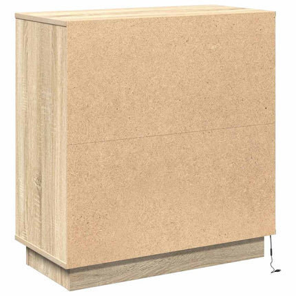 LED-sido bord Sonoma-ek 71 x 34,5 x 75 cm Konstruerat trä