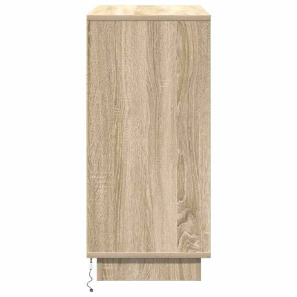 LED-sido bord Sonoma-ek 71 x 34,5 x 75 cm Konstruerat trä