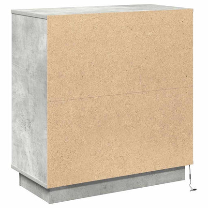 LED-sido bord Betonggrå 71 x 34,5 x 75 cm Konstruerat trä