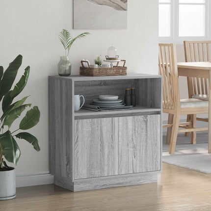 LED-sido bord Grå Sonoma 71 x 34,5 x 75 cm Konstruerat trä