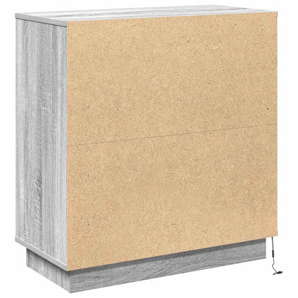 LED-sido bord Grå Sonoma 71 x 34,5 x 75 cm Konstruerat trä