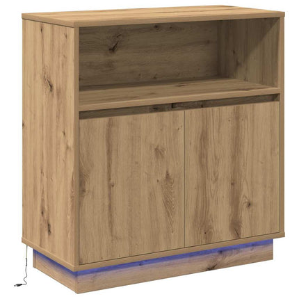 LED-sido bord Artisan Ek 71 x 34,5 x 75 cm Konstruerat trä