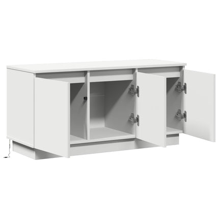 TV-skåp med LED -remsljus Vit 100 x 38 x 49 cm Konstruerat trä