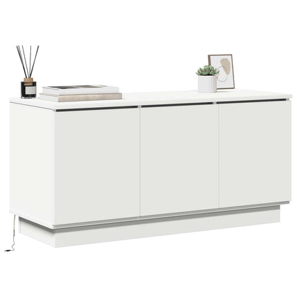TV-skåp med LED -remsljus Vit 100 x 38 x 49 cm Konstruerat trä