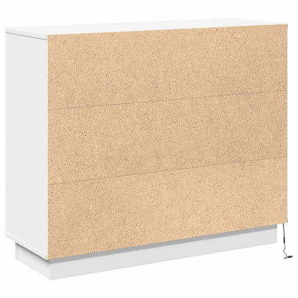 LED-sido bord Vit 90 x 32 x 75 cm Konstruerat trä