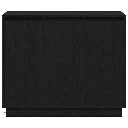 LED-sido bord Svart Ek 90 x 32 x 75 cm Konstruerat trä