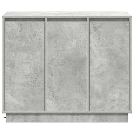 LED-sido bord Betonggrå 90 x 32 x 75 cm Konstruerat trä