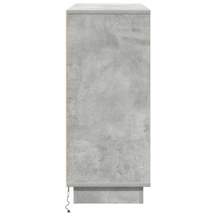 LED-sido bord Betonggrå 90 x 32 x 75 cm Konstruerat trä