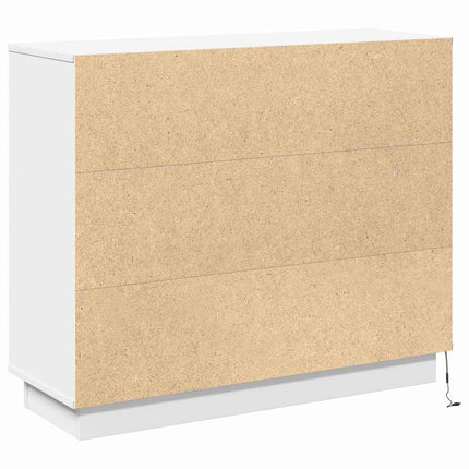 LED-sido bord Vit 90 x 32 x 75 cm Konstruerat trä