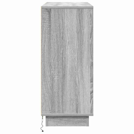 LED-sido bord Grå Sonoma 90 x 32 x 75 cm Konstruerat trä