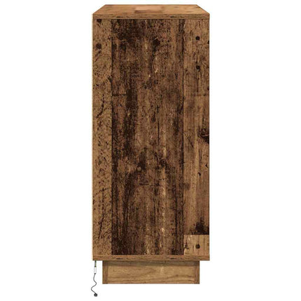 LED-sido bord Gammalt trä 90 x 32 x 75 cm Konstruerat trä