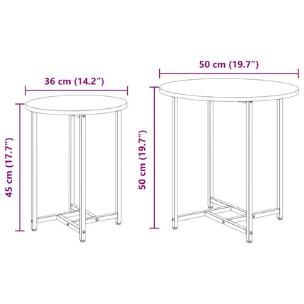 Sidobordsset 2 pcs Svart Ek