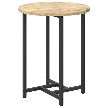 Sidobordsset 2 st Sonoma Ek och Svart 50 x 50 x 50 cm