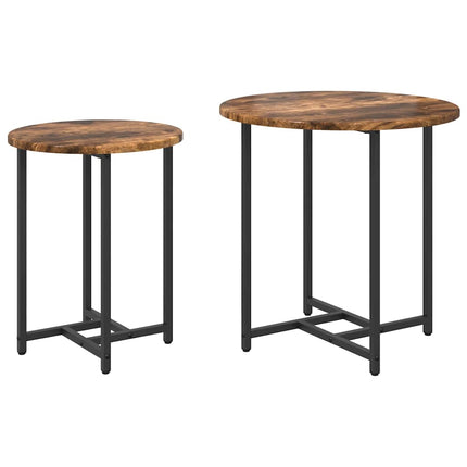 Sidobordsset 2 pcs Rökt Ek och Svart