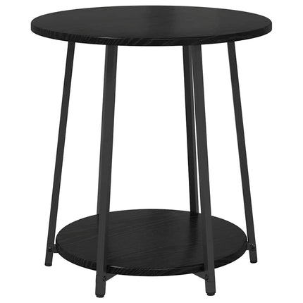 Sidobordsset med hylla 2 pcs Svart Ek