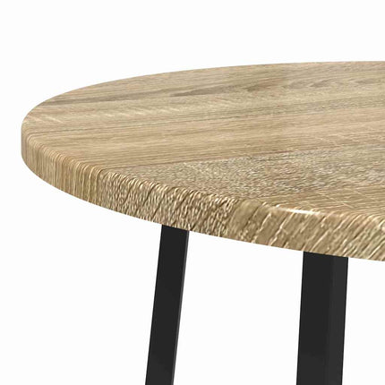 Sidobordsset med hylla 2 pcs Sonoma Ek och Svart