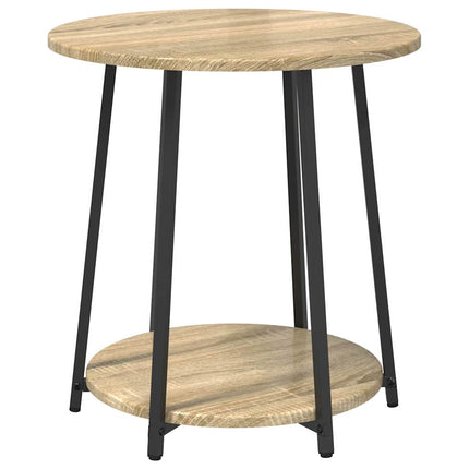 Sidobordsset med hylla 2 pcs Sonoma Ek och Svart