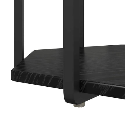 Sidobordsset med hylla 2 pcs Svart Ek